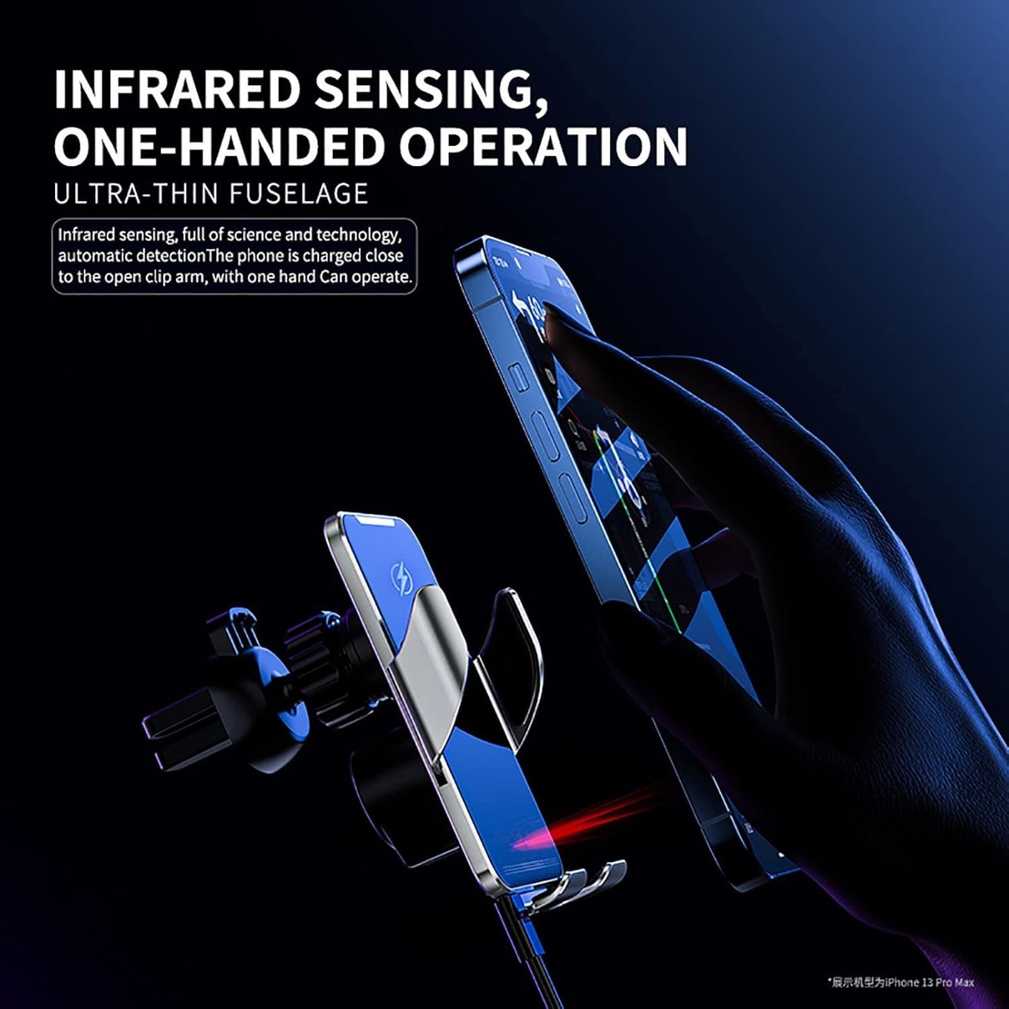 Wireless Car Charger,VNBBT 15W Fast Charging Auto Clamping Car Charger Phone Mount Phone Holder for iPhone 14 13 12 11 Pro Max Xs, Samsung Galaxy S23 Ultra S22 S21 S20, S10+ S9+ Note 9, etc