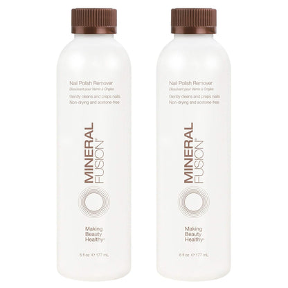 Mineral Fusion Acetone Free Nail Polish Remover, Gentle, Non-Drying, Regular & Gel Polish, 6 fl oz (2 Pack), Vegan & Cruelty-Free Nail Care for Women and Men