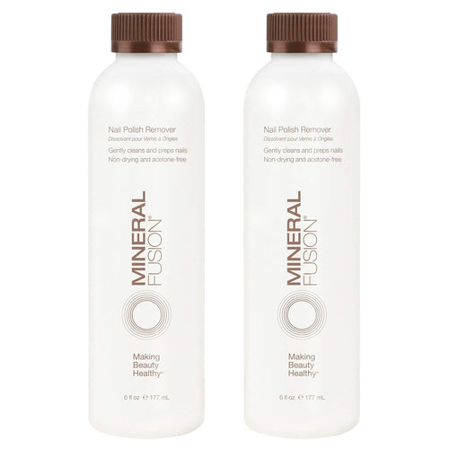 Mineral Fusion Acetone Free Nail Polish Remover, Gentle, Non-Drying, Regular & Gel Polish, 6 fl oz (2 Pack), Vegan & Cruelty-Free Nail Care for Women and Men