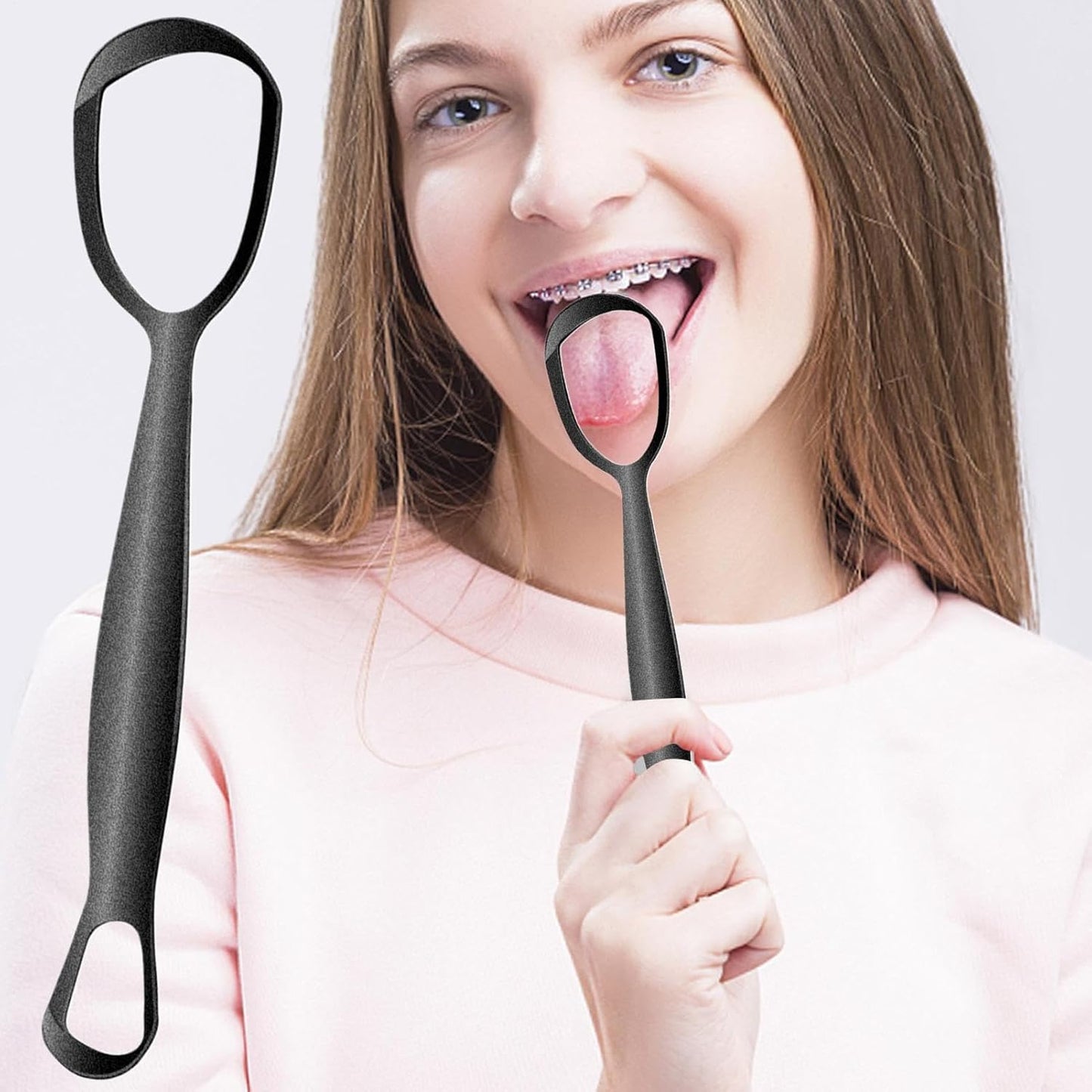 Tongue Scrubber, Stainless Steel Tongue Cleaner, Fan Shaped Oral Care Tool, Improve Hygiene, Ideal for Family, Adults, Bad Breath Remover, Teeth Health, 6.1x1.5 inches