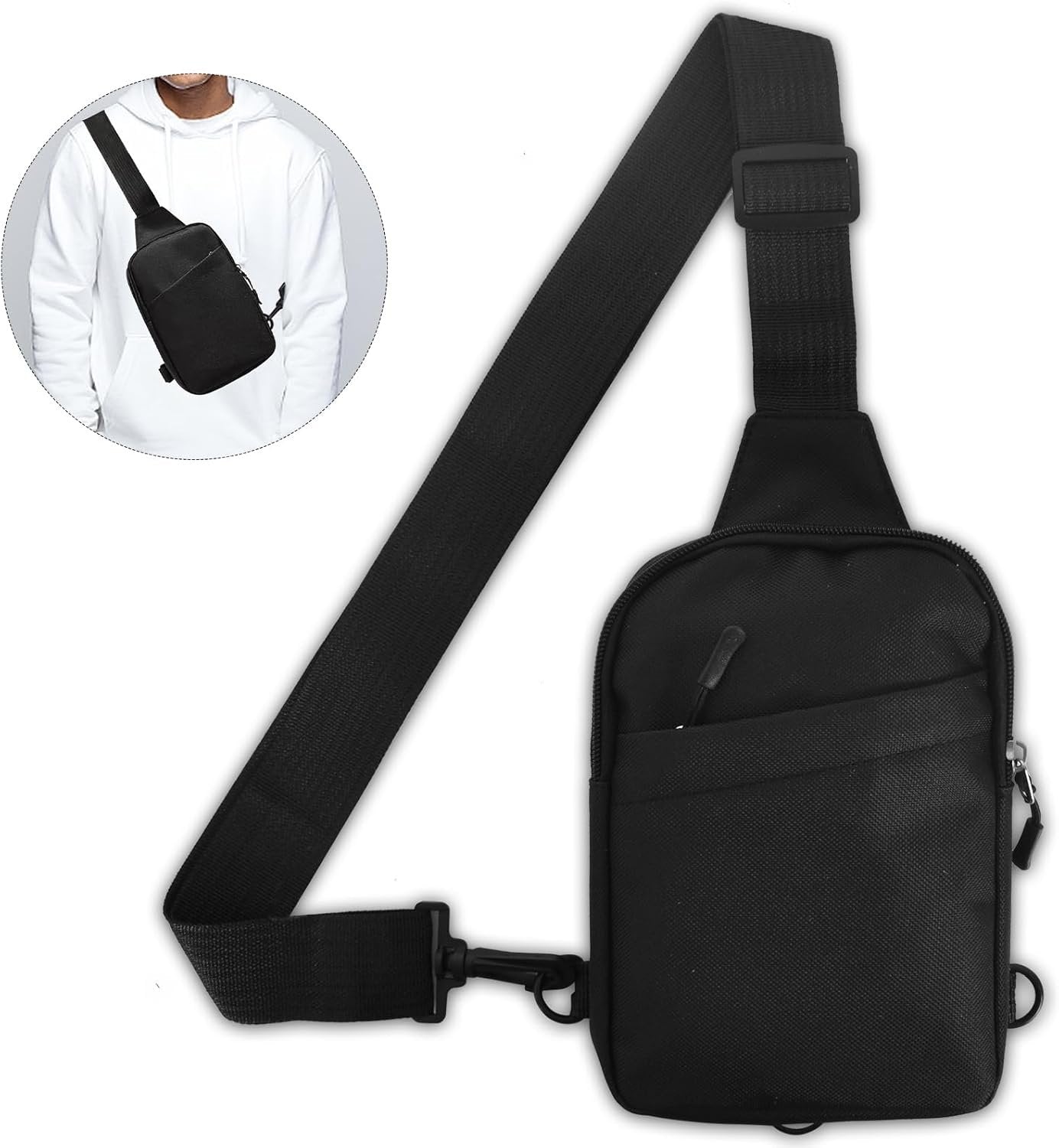 Sling Bag for Men Women, Lightweight Chest Bag Crossbody Backpack Anti Theft Casual Small Shoulder Chest Bag Adjustable Shoulder Strap Daypack for Travel Outdoor Hiking Sports