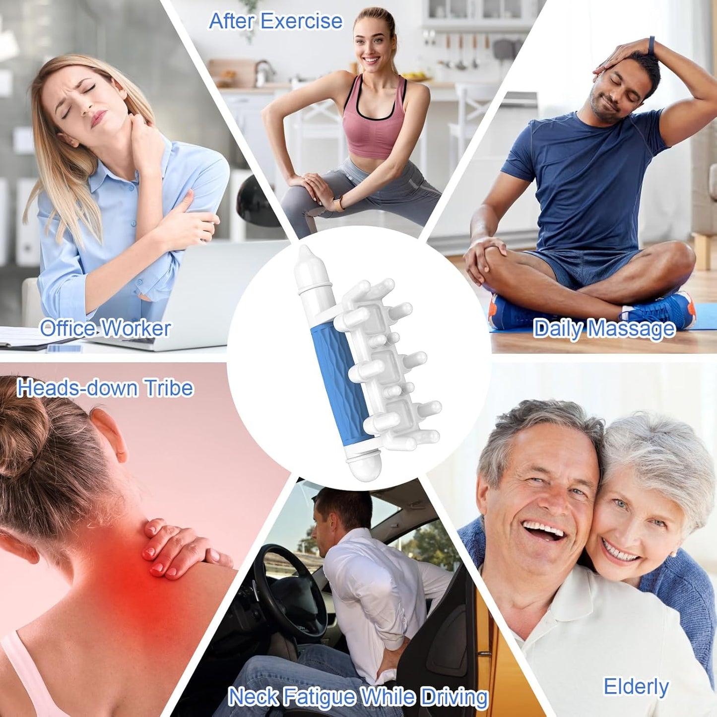 Pisutu Fascia Massage Tool, Handheld Massager Fascia Blaster for Cellulite Reduction, Pressure Point Release Tool for Deep Tissue Massage, Muscle Knots, Tension Relief Back & Neck Massager