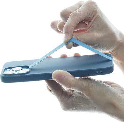 TFY Elastic Phone Strap, Universal Slim Hand Finger Grip, Non-slip Cell Phone Holder, fit Most Smartphones Case - 2 Pieces (Blue)