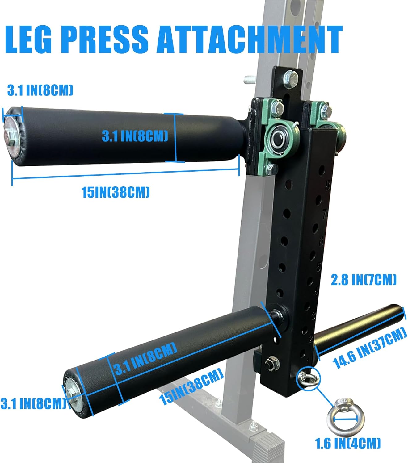 BLUSLM Power Rack Mounted Leg Extension and Curl Machine for Home Gym Equipment, Adjustable Leg Extension Attachment, Leg Press Attachment for Lower Body Leg Muscle Training