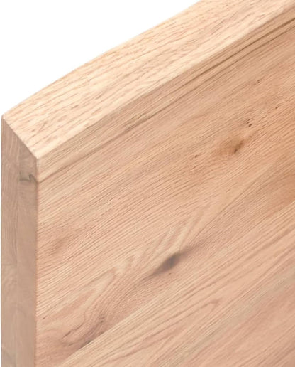 Light Brown Solid Oak Tabletop, 60x40x4 cm, Live Edge Dining & Coffee Table Replacement, Kitchen Countertop, Desktop Surface, Durevole & Stylish Design