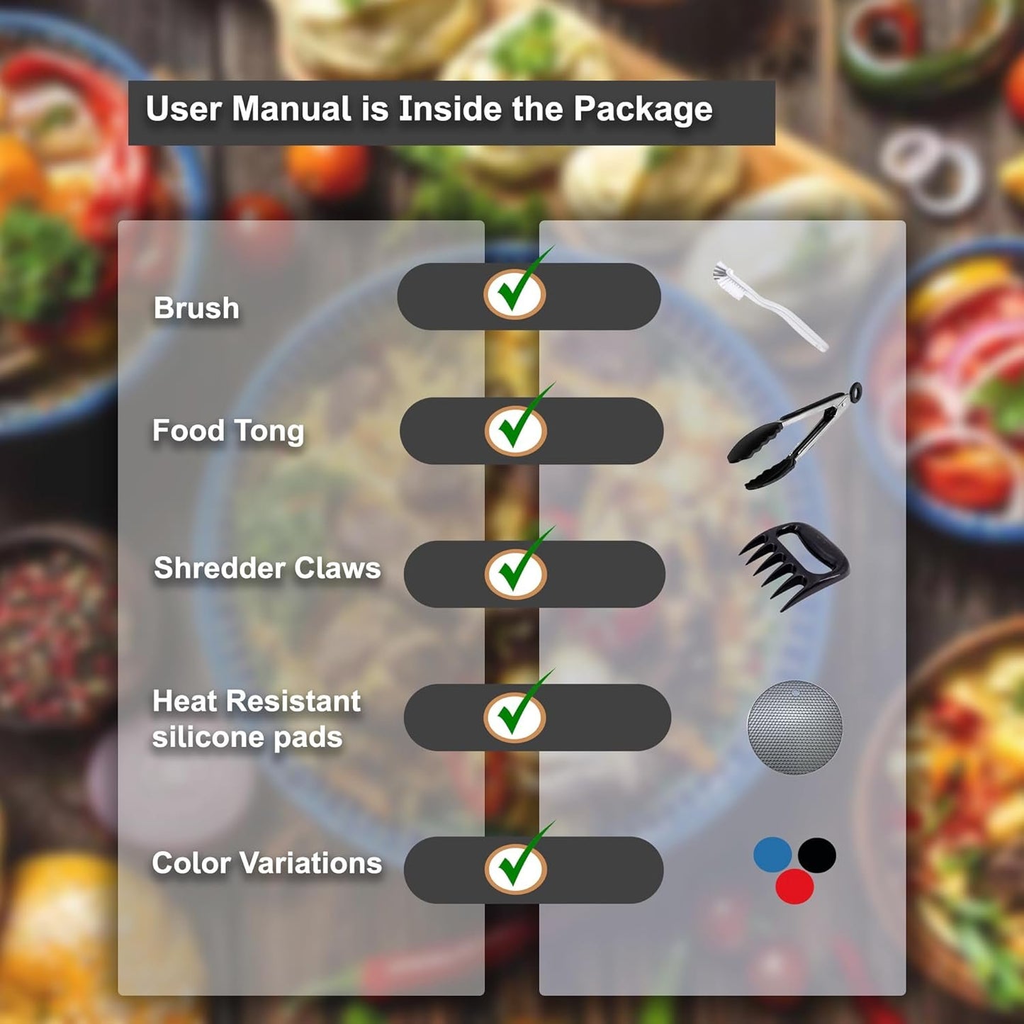 Premium Chicken Shredder – Effortless Shredding Tool for Tender, Shredded Chicken, Pulled Pork, Meat, and More – Easy-to-Use Manual Shredder for Fast Meal Prep, Black