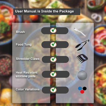 Premium Chicken Shredder – Effortless Shredding Tool for Tender, Shredded Chicken, Pulled Pork, Meat, and More – Easy-to-Use Manual Shredder for Fast Meal Prep, Black