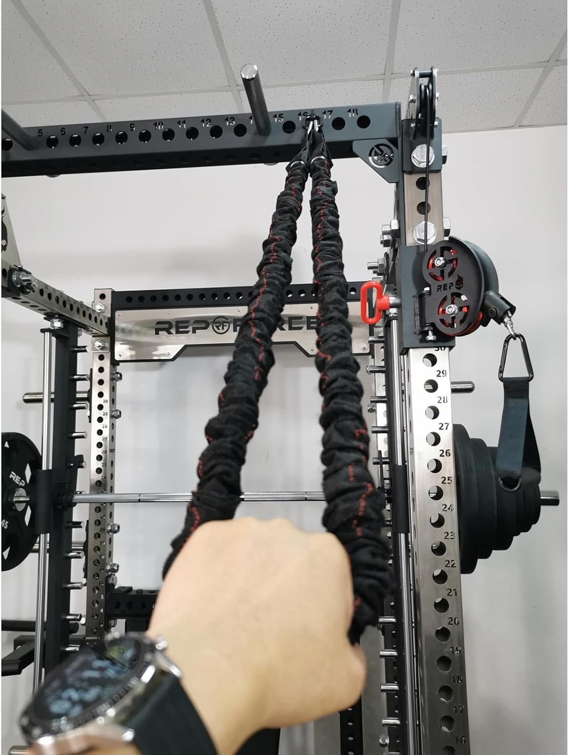 HUVIOVED Power Cage Squat Rack Home Gym Accessories/Squat Rack for Home Gym Fitness Equipment Accessory, Fits on 3X3 Rack Attachments with 1" Hole