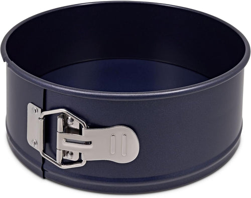 Zyliss Non-Stick Springform Cake Tin with Loose Base, 23cm/9in, PFAS Free Carbon Steel, Dark Blue, Round Baking Tin/Pan, Bakeware, Cake Mould, Dishwasher Safe