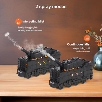 Tank Diffuser 300ml, Aromatherapy Diffuser Cool Mist Ultrasonic Aroma Tank Diffuser with Remote Control 2 Light 2 Mist Mode Auto Shut-Off for Bedroom Office Hotel (Black)