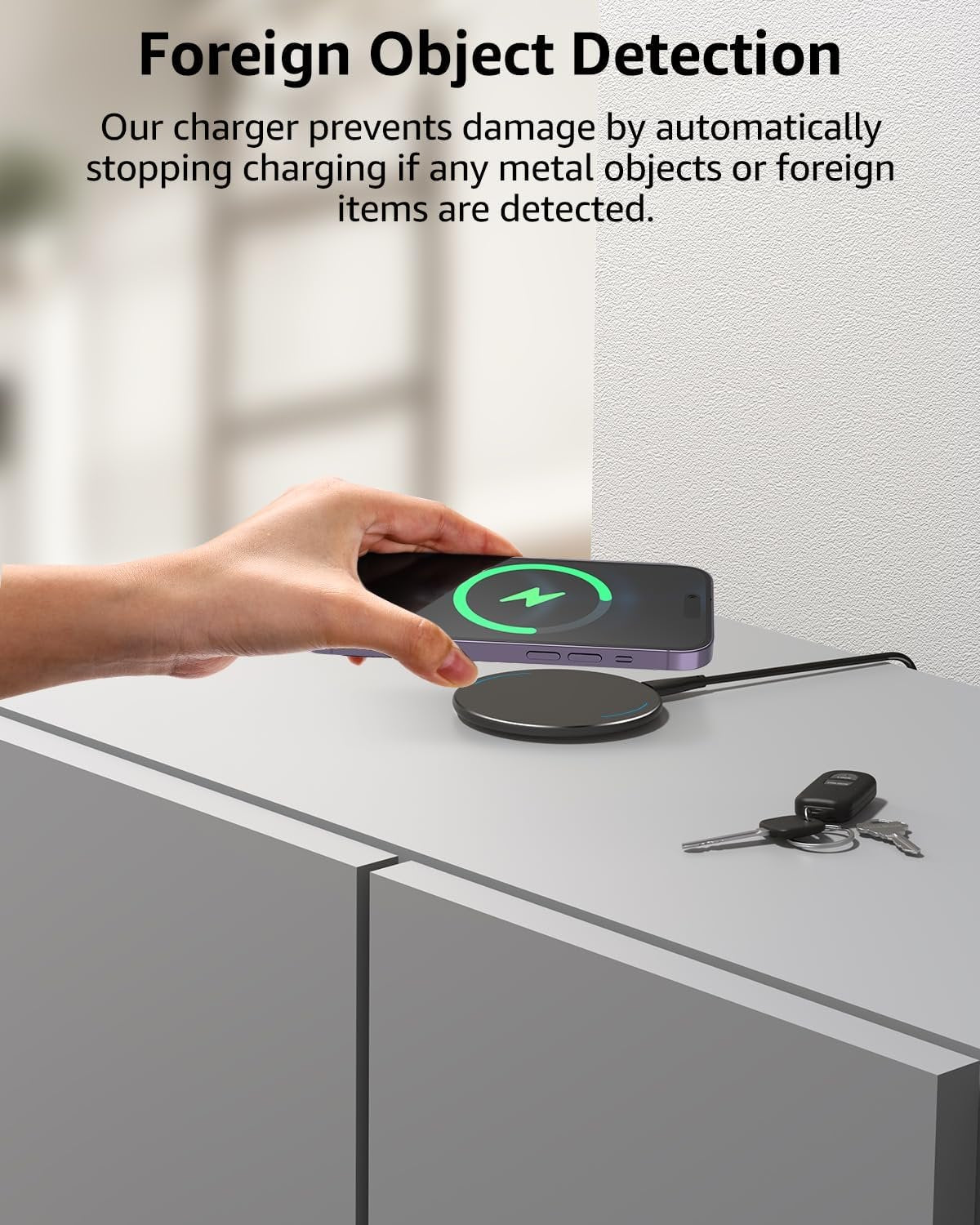 TOZO 2025 Upgraded W1 Wireless Charger 15W Max Fast Wireless Charging Pad Compatible with iPhone 15/15 Plus/15 Pro Max/14/13/SE/12 Series, Samsung Galaxy S24/S23/S22 Series (No AC Adapter), Black