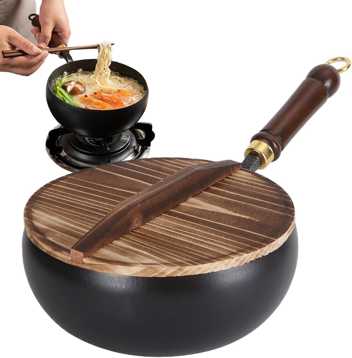 Generico Padella con coperchio, padella profonda - Padelle antiaderenti sicure riutilizzabili e padelle di frittura | Utensili da cucina e gadget per cucinare, cottura, salto, campeggio