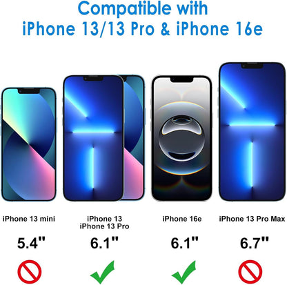 JETech Privacy Screen Protector for iPhone 16e 2025, iPhone 13/13 Pro 6.1-Inch, Anti Spy Tempered Glass Film, 2-Pack