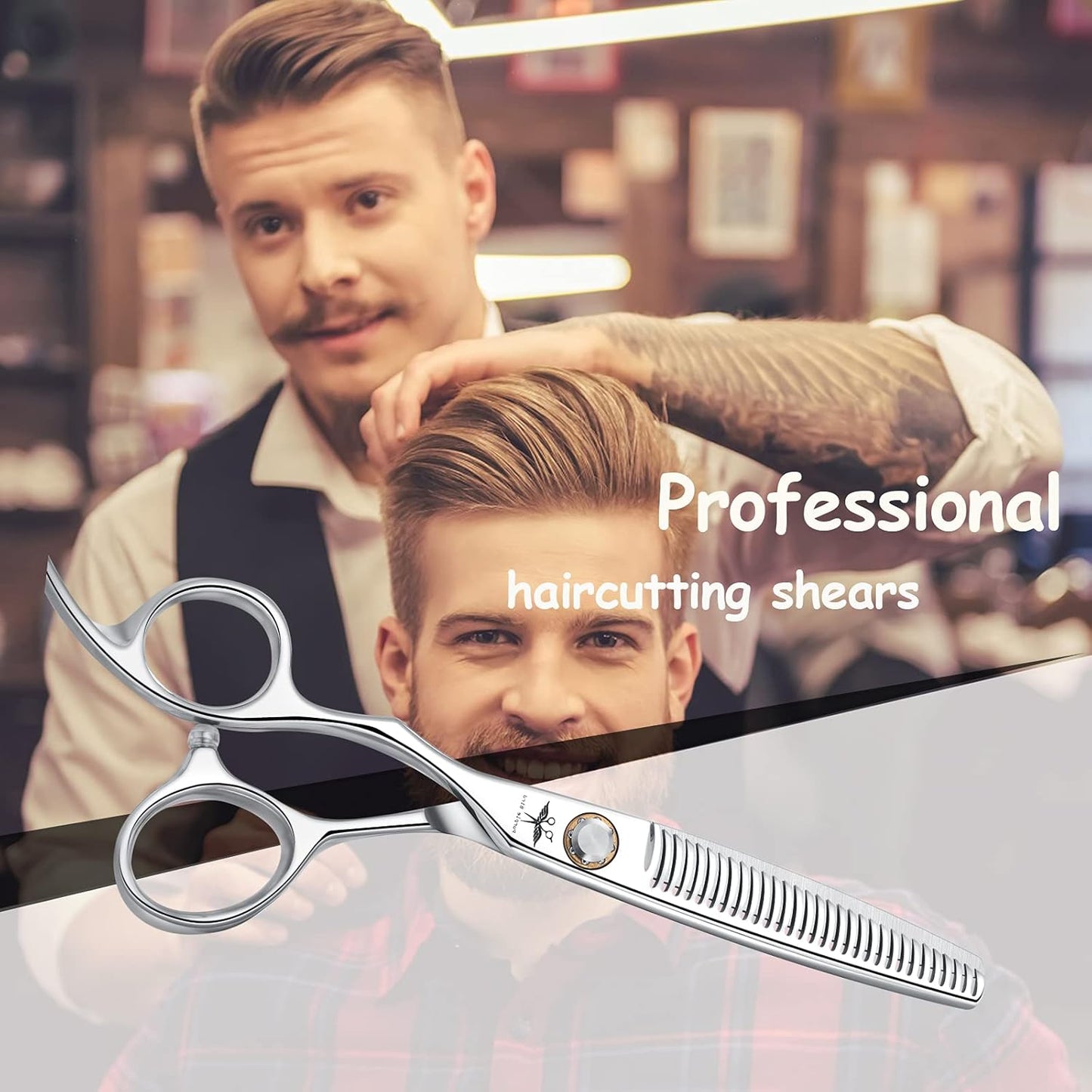 PURPLEBIRD 6 Inch Hair Thinning Scissors Japanese Stainless Steel Hairdressing Scissors Ideal for Men, Women and Children, Silver