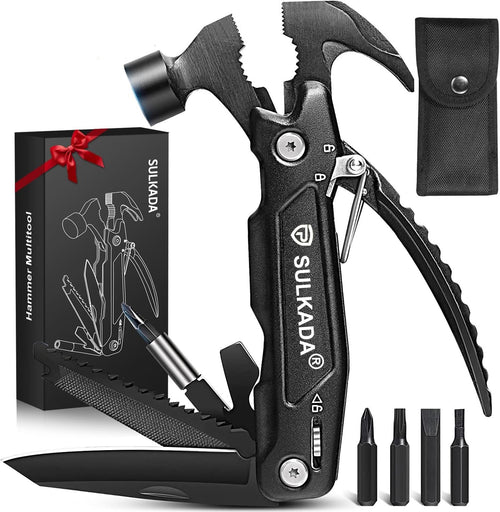 Father's Day Gift for Men,Multitool Hammer 15 in 1 Camping Accessories Survival Gear,Christmas Stocking Stuffers Unique Brithday Gift Ideas