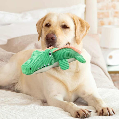 zwxqe Crocodile Stuffed Animal, Dog Plush Toys, Cute Bite-Resistant Soft Chew Toy, Durable Teething Pet Supplies, Interactive Play for Puppies & Dogs to Stay Busy and Entertained