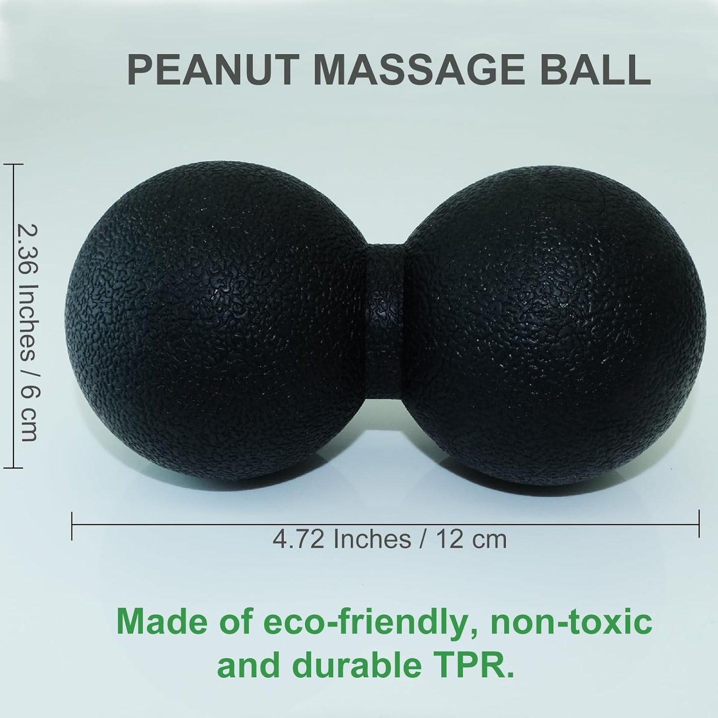 Hard Peanut Massage Ball, Double Lacrosse Massage Ball. Deep Tissue Massager Mobility Roller for Physical Therapy Myofascial Release Trigger Point Muscle Relax Pain Relief Acupressure (Black)