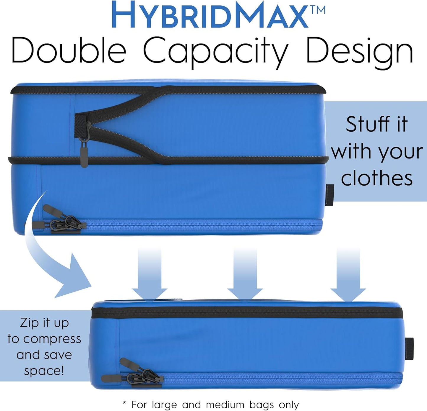 Well Traveled - 3pc Compression Packing Cubes for Travel - Luggage Organizer, Suitcase Organizer & Backpack Organizer with Space Saver Travel Bags for Packing Clothes, Travel Gear & Travel Accessories