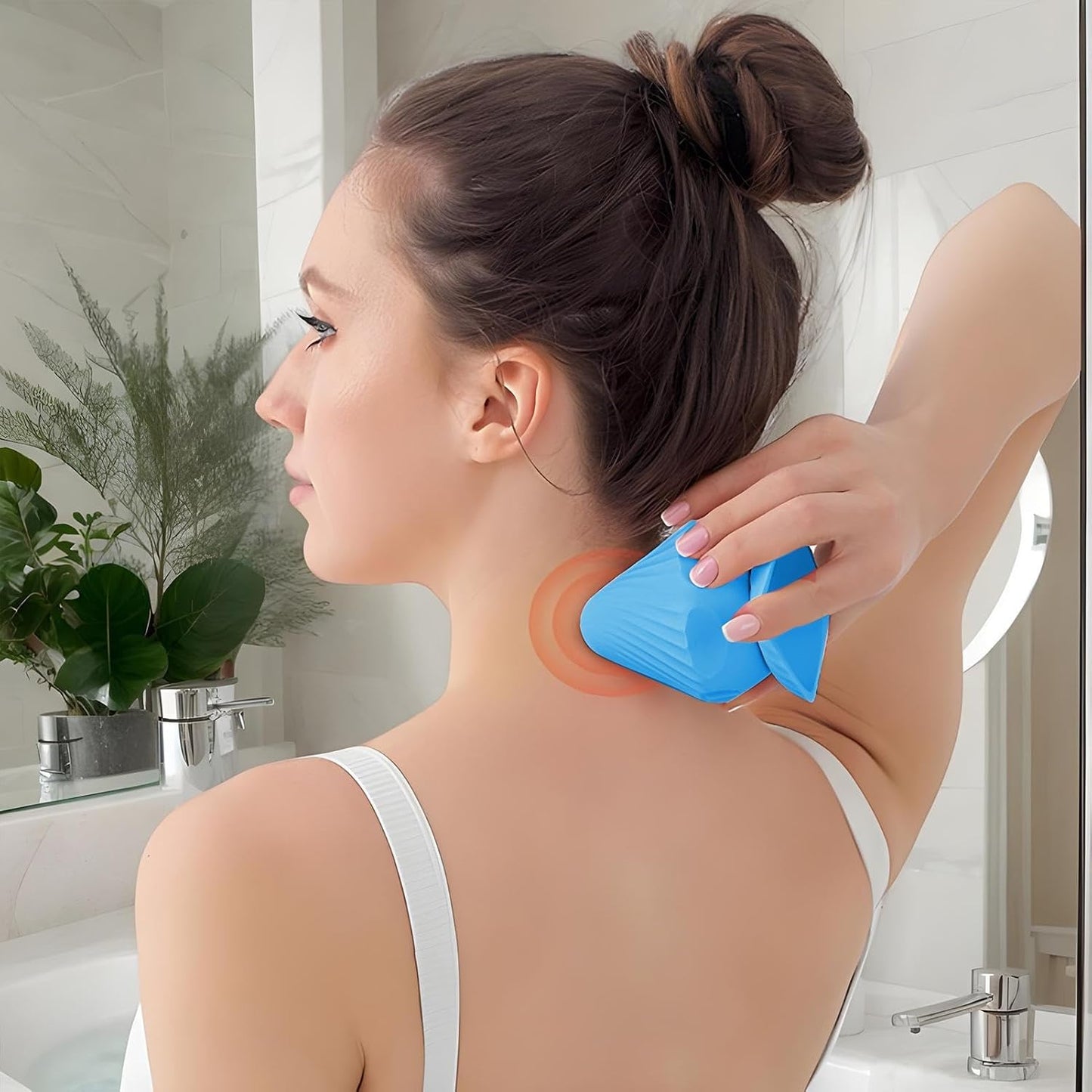 DAWCBVJQ Palla massaggiante elettrica vibrante per massaggi, palla a rilascio fasciale, massaggiatore muscolare elettrico, attrezzo regolabile a 4 marce, per il collo e le gambe della vita