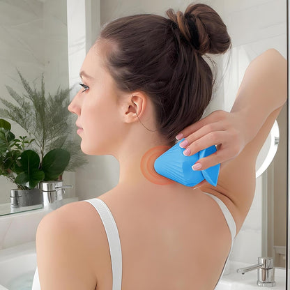 DAWCBVJQ Palla massaggiante elettrica vibrante per massaggi, palla a rilascio fasciale, massaggiatore muscolare elettrico, attrezzo regolabile a 4 marce, per il collo e le gambe della vita