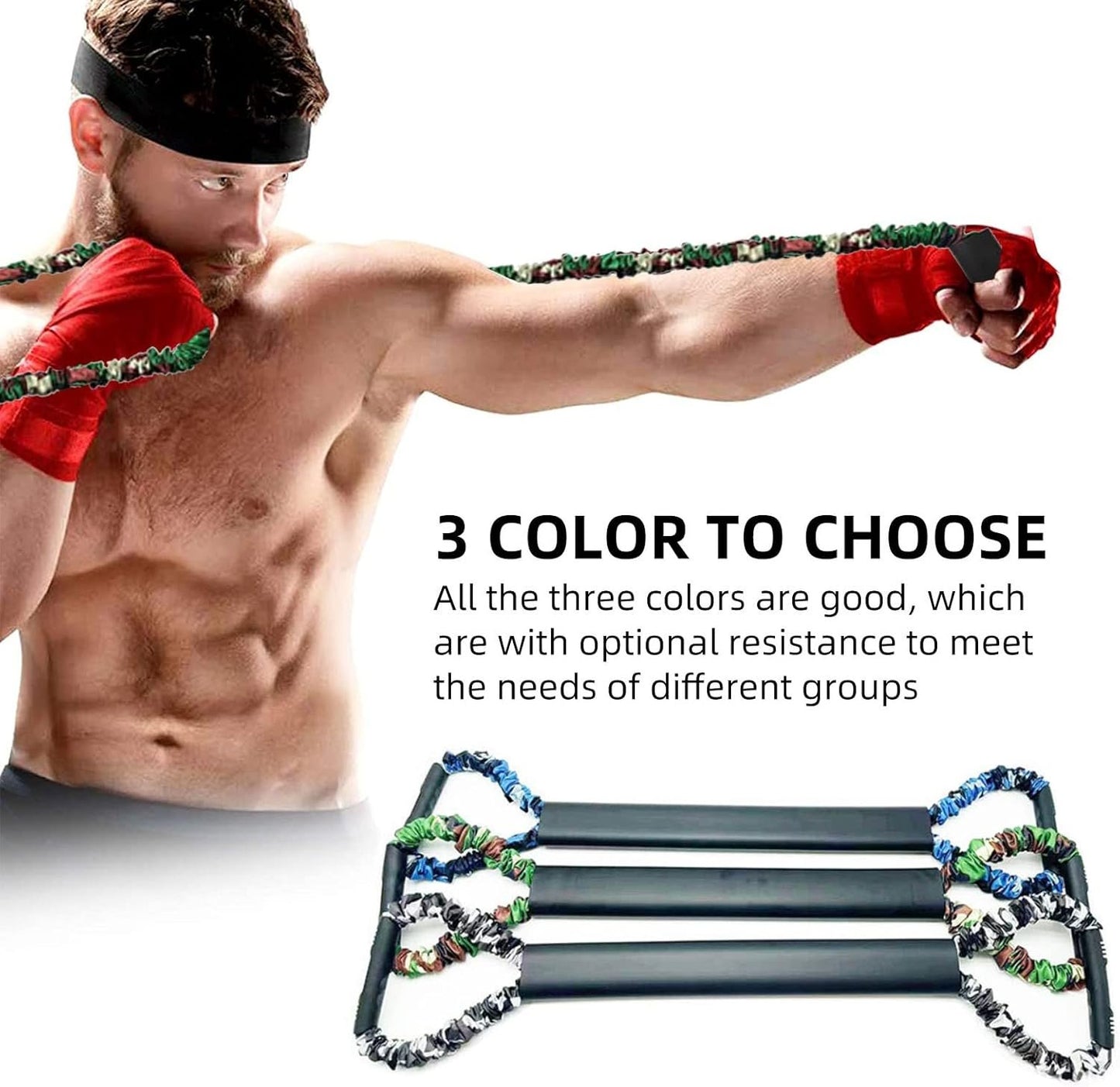OYINDIZ Boxing Training, Resistance Bands for Shadow Kicking, Punching Equipment Accessories for Full Body Exercise Home Gym Men and Women 30lbs
