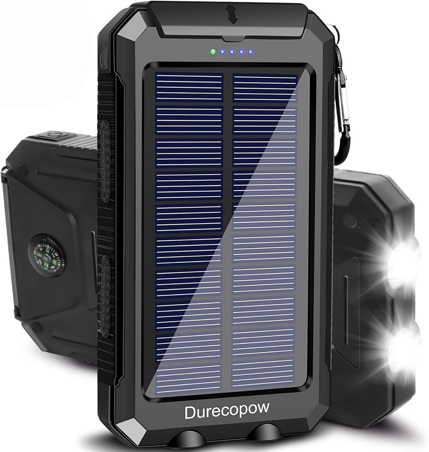 Solar Charger 20000mAh, Solar Power Bank Waterproof Portable Solar Phone Chargers Compatible with All Smartphone External Battery Pack with Dual 2 USB Port/LED Flashlights for Outdoor Camping(Blue)