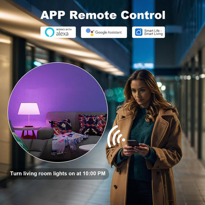 Smart A19 LED Light Bulb 2-Pack â€“ Color Changing RGBCW 9W (60W Equivalent) 800 LM Wi-Fi & Bluetooth, Alexa & Google Voice Control, No Hub Required