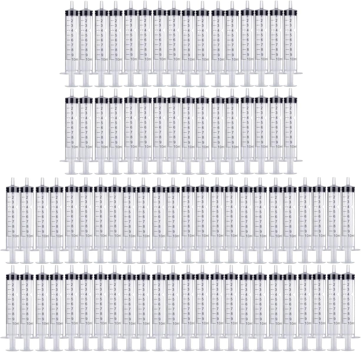 100 Pack 10ml Syringe Without Needle, Graduated Oral Medication Syringes for Labs, Measuring Liquids, Feeding Meds, Watering, refilling, Home Care
