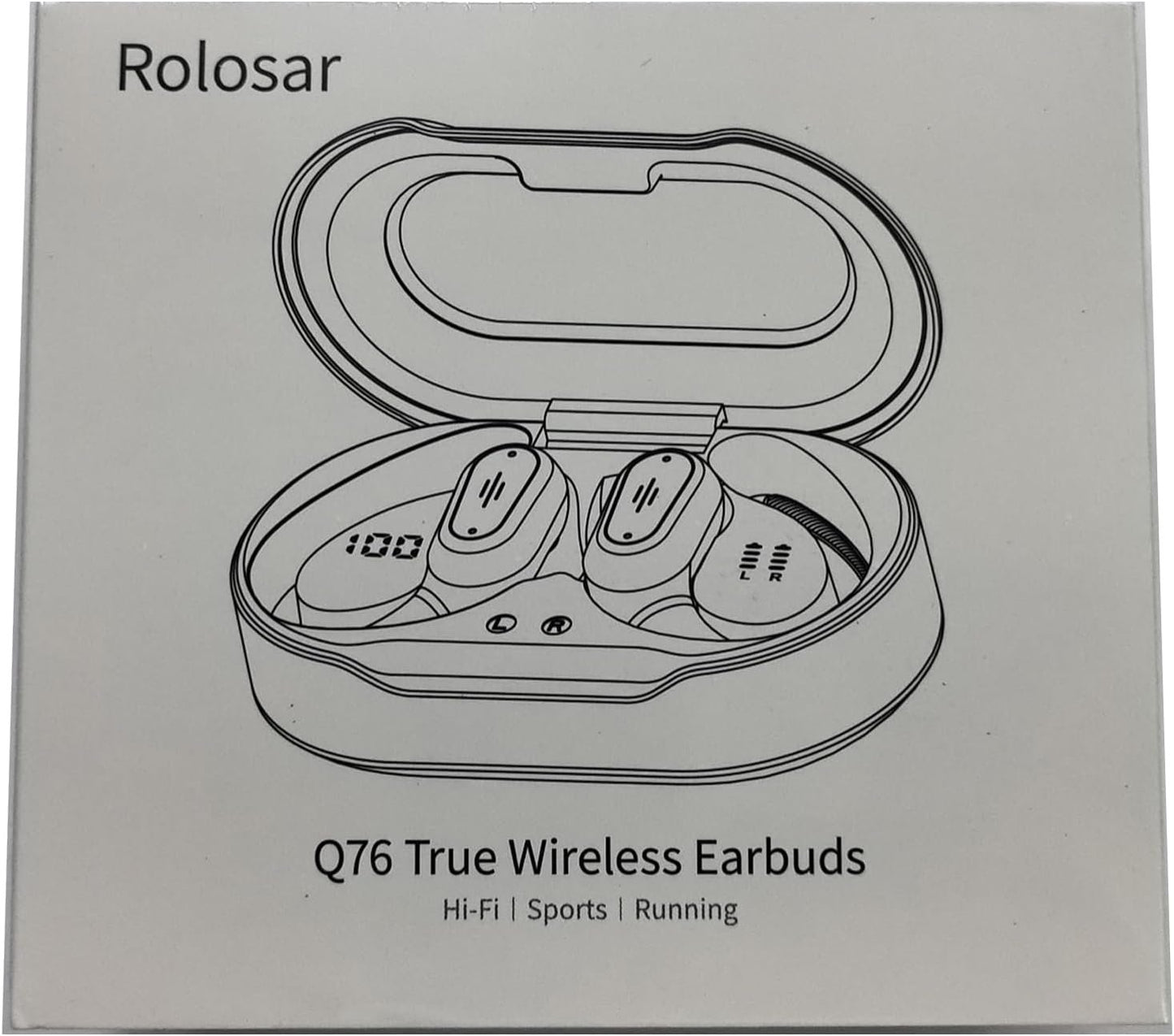 Wireless Earbuds, Bluetooth 5.4 Headphones Sport, LED Display Bluetooth Earbuds with ENC Noise Canceling Mic, 50H Stereo Wireless Headphones with Earhooks, IP7 Waterproof Ear Buds for Running/Workout