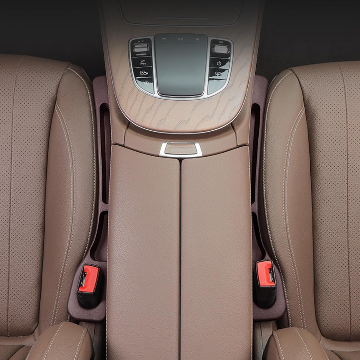 Car Seat Gap Filler of 2, Soft Foam Multifunctional Seat Side Gap Filler with Phone Holder Organizer Fill The Gap Between Seat and Console Stop Things from Dropping Drop Blocker (Black)