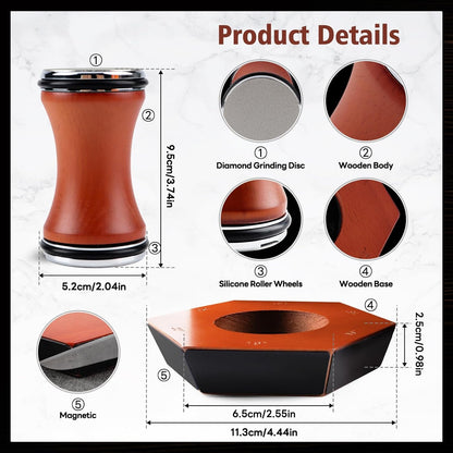 Top-spring Rolling Knife Sharpener Tool Kit - Multi-Angle Magnetic Roller Sharpeners for Kitchen Knives - Offers 12&15&17&19&22&25 Degree Knife Sharpening