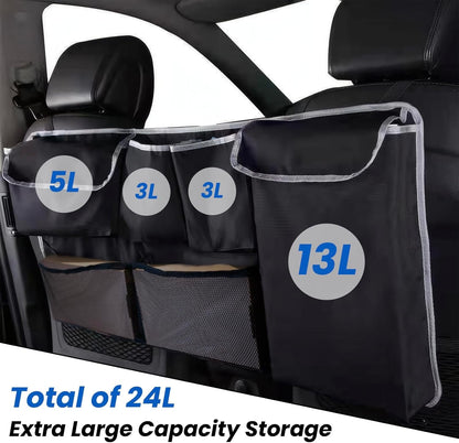 Trunk Organizer for SUV, Cargo Organizer, with Foldable Design & Multiple Storage Pockets, Space-Saving, Durable Elastic Cargo Net, Perfect for Backseat & Cargo Organization