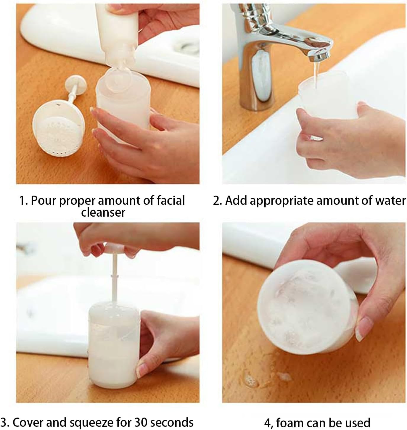 Gvblkq Foam Maker For Face Wash, Portable Face Foamer, Bubble Facial Foam Maker, Travel Foam Cleanser Cup, Skin Cleanser Foam Maker, Face Wash Foamer Device, Facial Cleanser Foam Tool, Skincare Foamin