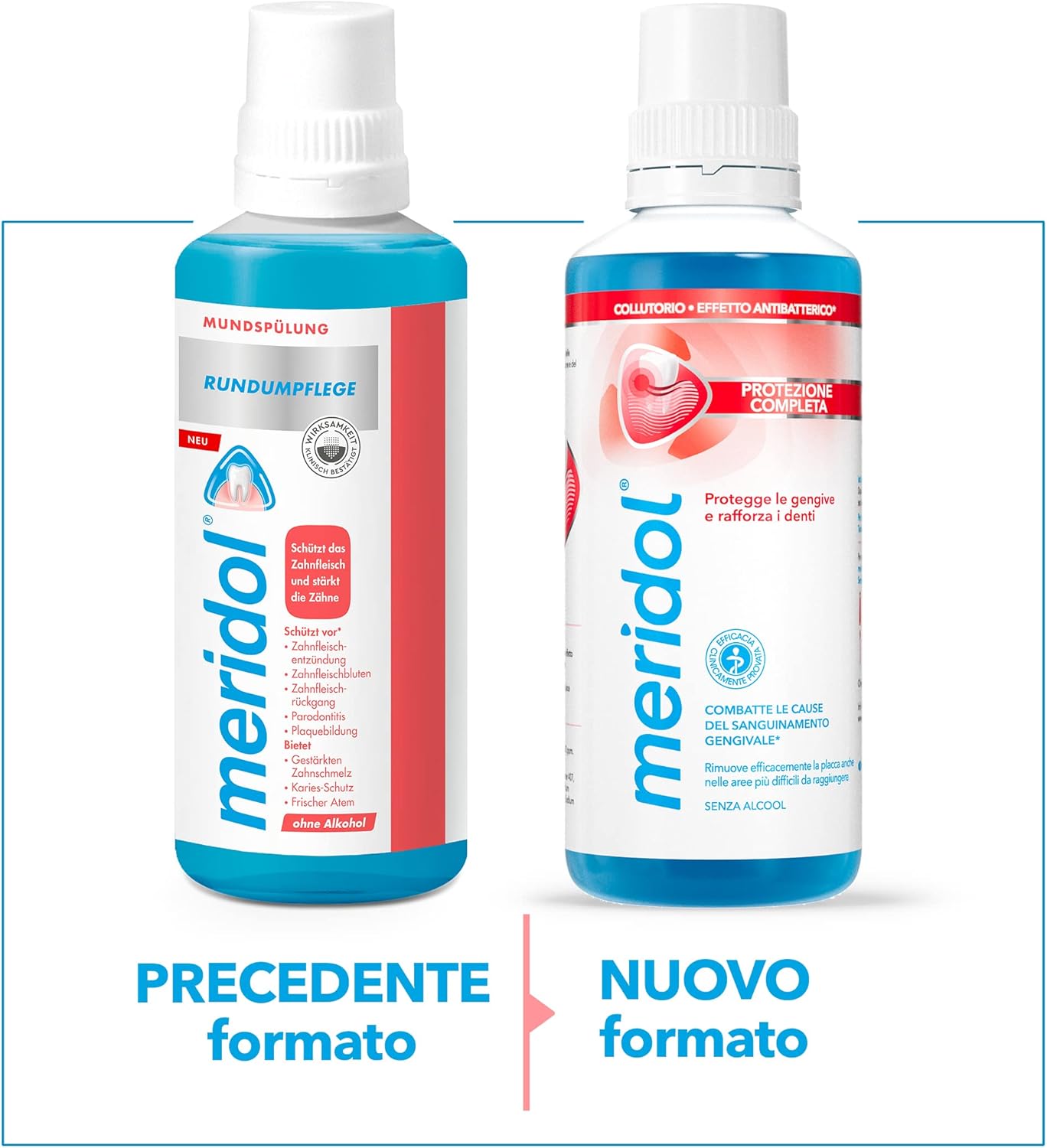 Meridol Antibacterial Mouthwash 400 ml, Soothes Irritated Gums, Protects Enamel, Fights Plaque Bacteria, Prevents Gum Bleeding, 0% Alcohol