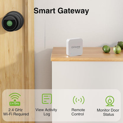 GHome Smart G2 Gateway, Smart Lock Deadbolt WiFi Gateway, Remote Control, G2 Gateway for TT/DD Lock App, 2.4Ghz WiFi, Easy to Set
