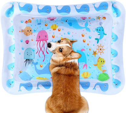 Jubilofex Tappetino Sensoriale Acquatico,Tappetino Pieghevole per Gatti con Effetto Acqua - Accessorio per Animali Domestici Gonfiabile Rinforzato per Casa Interni Esterno Soggiorno Camera da Letto