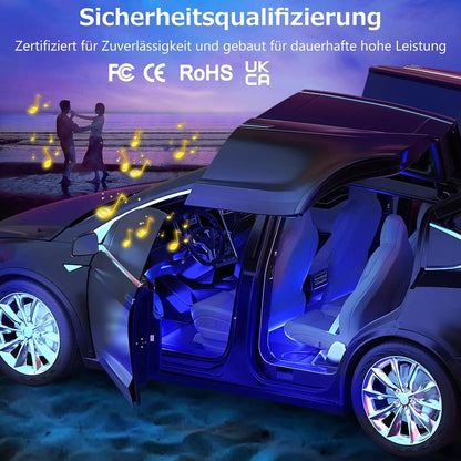 AIGUOZER Car Interior Lighting, Waterproof 48 LEDs, LED Strips Car with USB Port, Car Accessories Interior for Men and Women Car Decoration