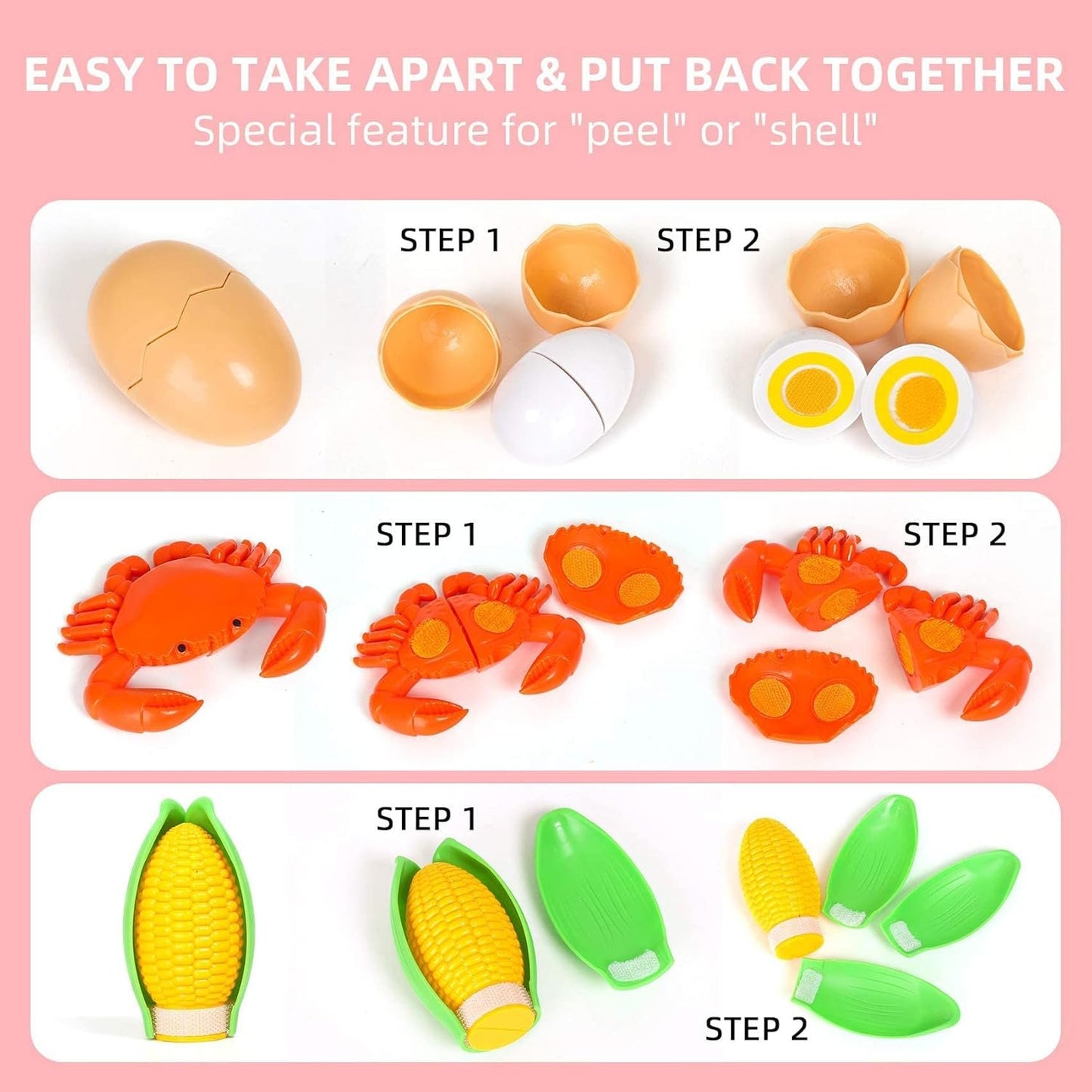 Shimirth 67Pc Pretend Play Food Sets for Kids Kitchen, Pizza Toy Food & Cutting Fake Food - Fruits & Vegetables, Play Kitchen Toys Accessories, Pretend Food Toys for Toddlers Boys Girls Birthday Gift