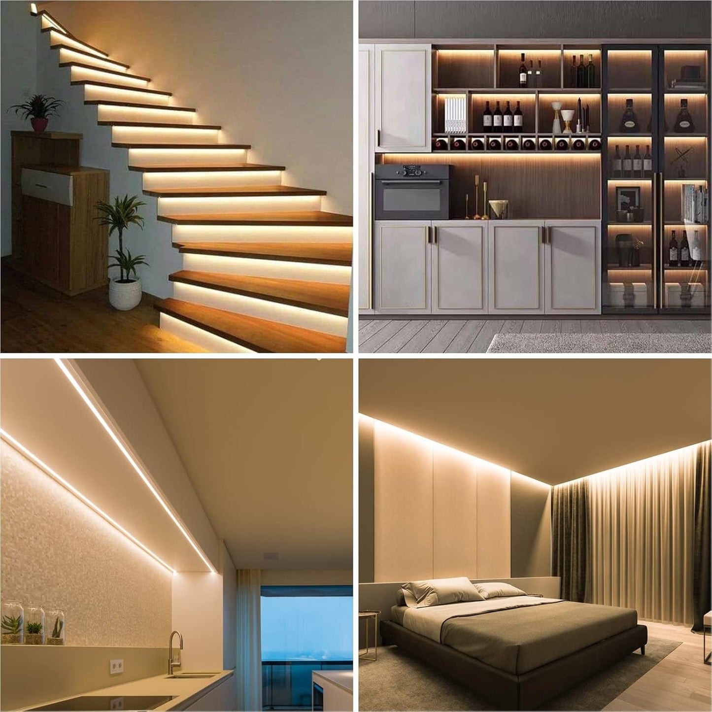 LLTOP COB LED Strip Lights Warm White 3000K, DC24v 16.4ft/5m High CRI 92Ra+ Flexible LED Tape Lighting DIY Cuttable for Bedroom Kitchen Cabinet Shelf (Power Supply&Dimmer Not Included)