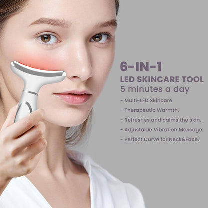 Xkimos Face Massager with Cooling Modes,Ideal Mothers Day Gift,6 Skin Modes Skin Care Tools with 4 Light Sources, Red Light Therapy with EMS Microcurrent, at-Home Anti Cellulite Massager Face Sculpting Tool,Gifts for Mum