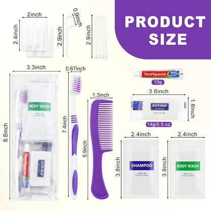 Pack of 50 Hygiene Kit, Toiletry Kit Bulk, Individually Packed, Travel Disposable Hygiene Kit, Homeless Care Package Supplies,Suitable for Hotel, Camping, Travel