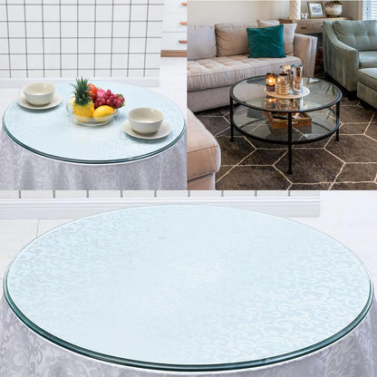 Custom Glass Tabletop, Round Tempered Glass Dining Table Surface Replacement, 38 cm, 50 cm, 75 cm, 88 cm, 100 cm, Perfect for Dining Room Tables