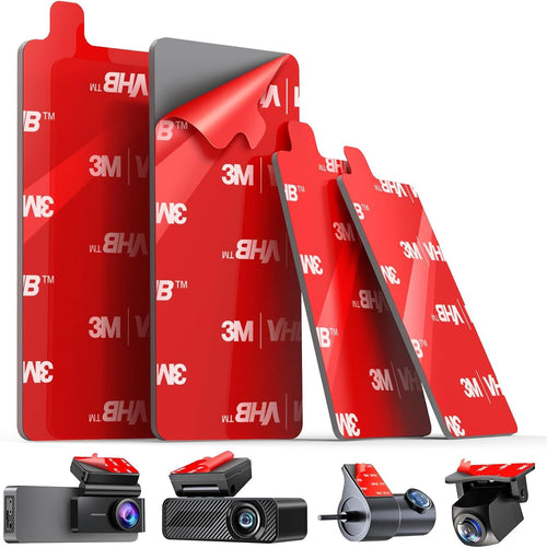 pop-tech Adhesive Pad for Dash Cam: 4Pcs Sticky Pads for Dashcam Mount Front Rear - 3M VHB Double Sided Mounting Tape for Square Car Camera - Heat Resistant Replacement Sticker for Windshield Window