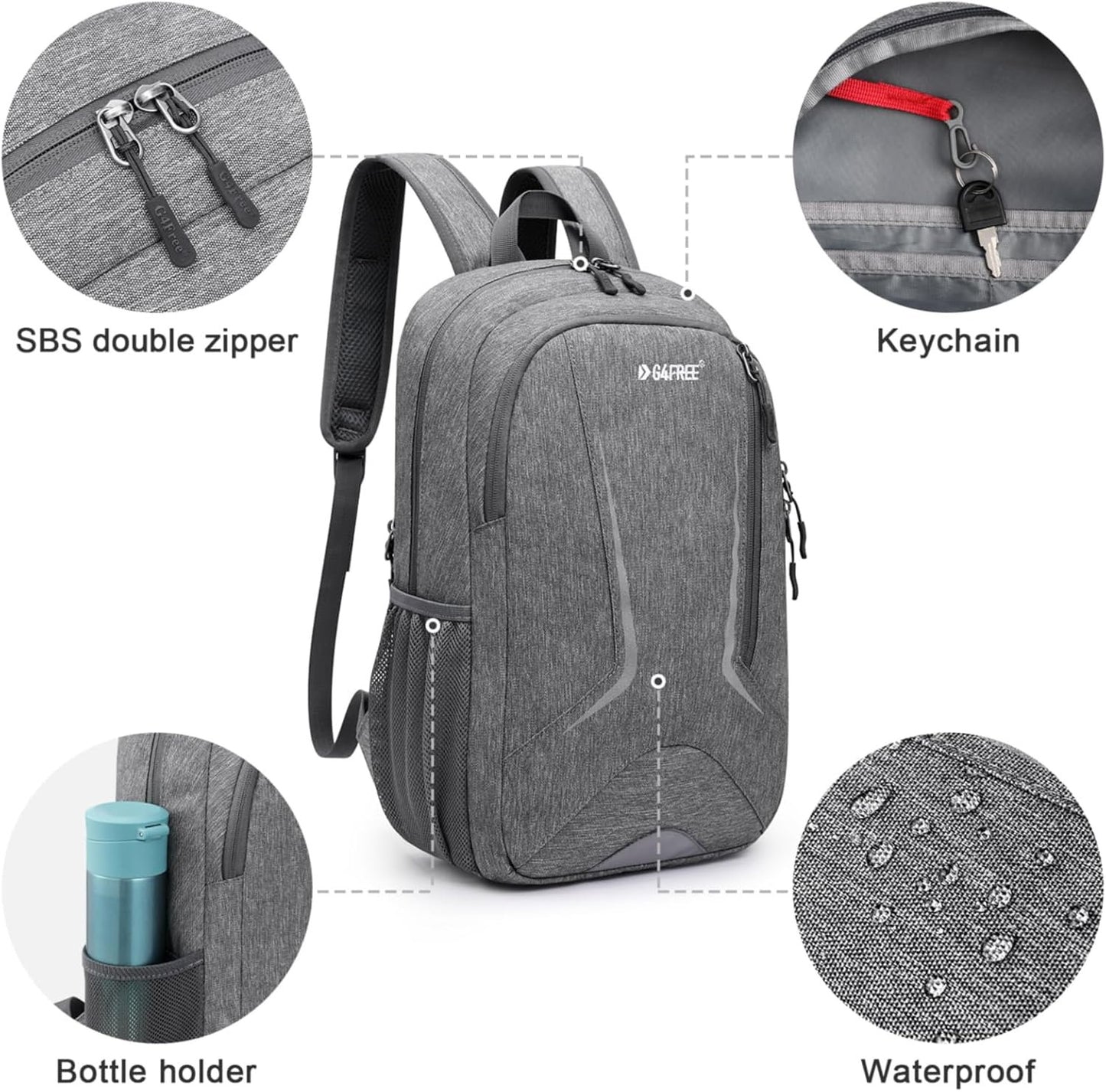 G4Free 16L Small Hiking Backpack, Compact Travel Backpack Lightweight Daypack Waterproof for Men Women School Outdoor