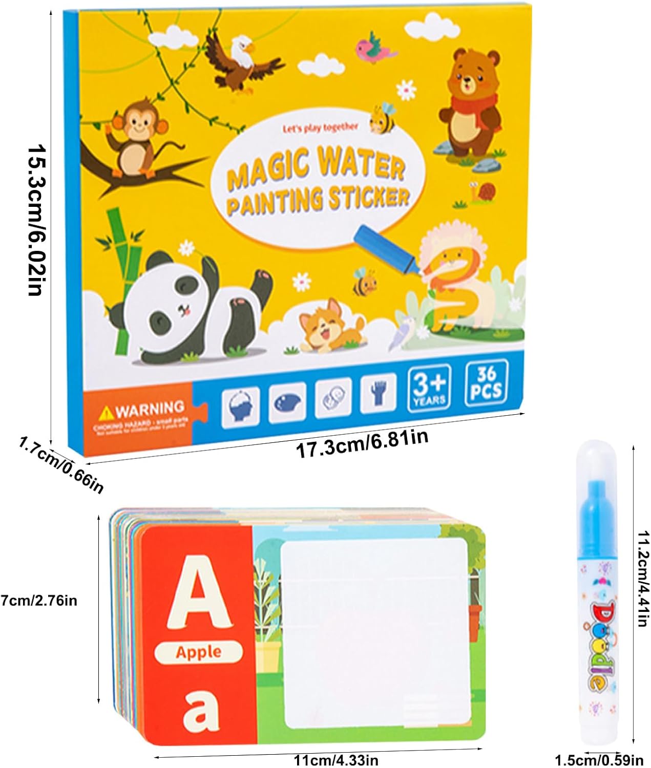Stickers Books for Kids, Reusable Toddler Busy Book, Educational Activity Set, Interactive Learning Toy, Pages, Fun Travel Entertainment, for Airplane Preschool Play