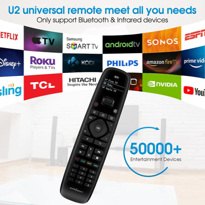 SofaBaton U2 Universal Remote with Smartphone APP, Long Range Infrared, All in One Universal Remote Control Compatible for Smart TVs/DVD/STB/Projector/Streaming Players/Blu-ray