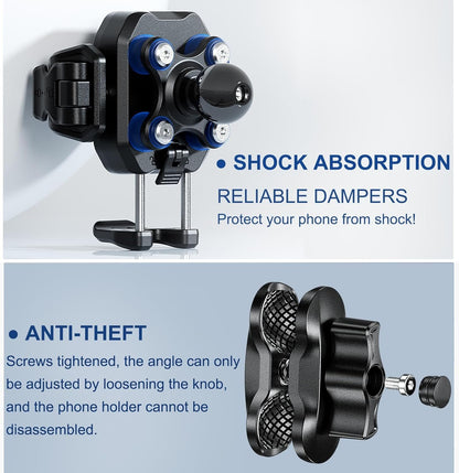 iMESTOU Anti-Vibration Phone Mount for Motorcycles and Bikes with Shock Absorbers & Anti-Theft Design, 1" Ball Phone Mount Suitable for 5.2"-7.2" Up to 15mm Thick Phones, Fits for 22-32mm Handlebars