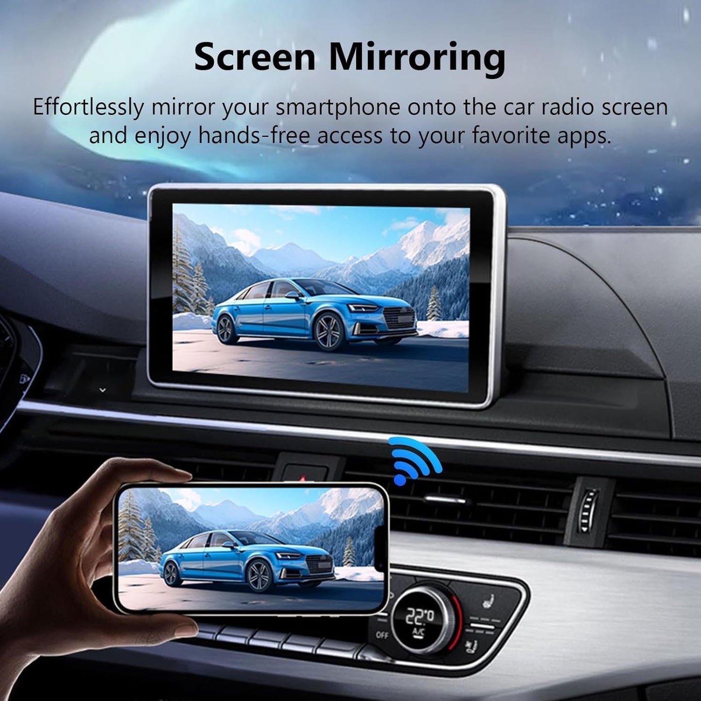 EONON Wireless CarPlay & Android Auto Adapter - Dual-Band WiFi, Bluetooth 5.0, Plug & Play for Cars with Wired CarPlay/Android Auto