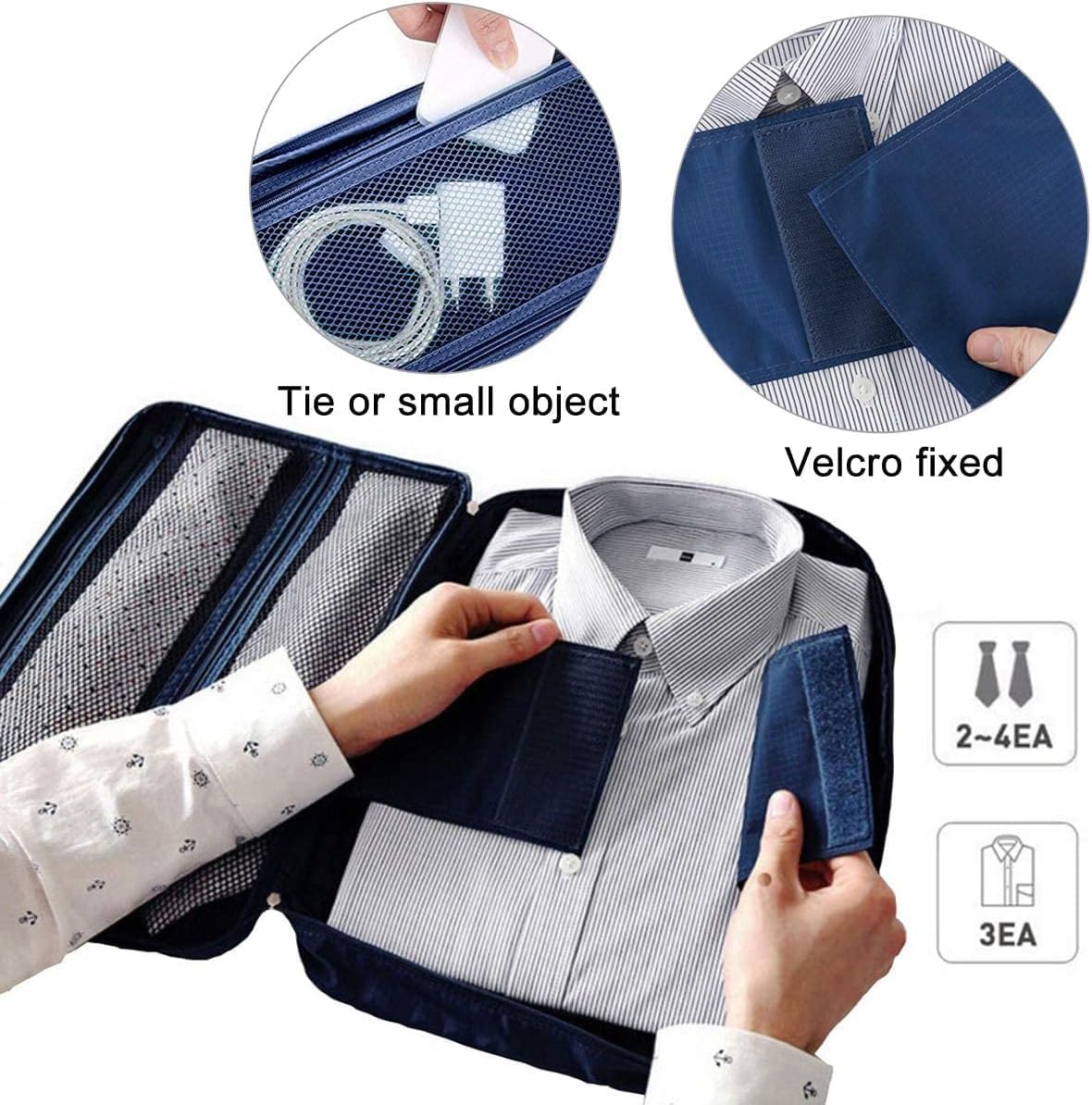 EQLEF® Wrinkle-proof Shirt and Ties Storage Bag Portable Shirt Organizer With Handle For Travel Packing Business Trip