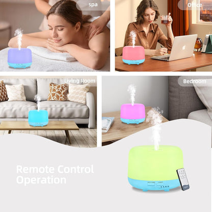CHOUWEEK 300ML Air Diffuser for Essential Oils, Ultrasonic Aromatherapy Diffuser, Remote Control Aroma Diffuser Humidfer, 7Color Changing LED Light,Auto-Off, Timer for Home, Bedroom, Office, Kids.